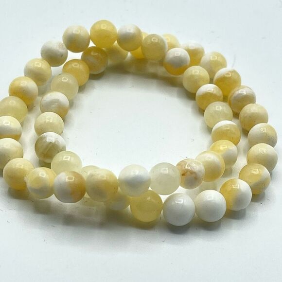 Honey Calcite ONE NEW stretch beaded bracelet crystals reiki healing meditation - Picture 1 of 5